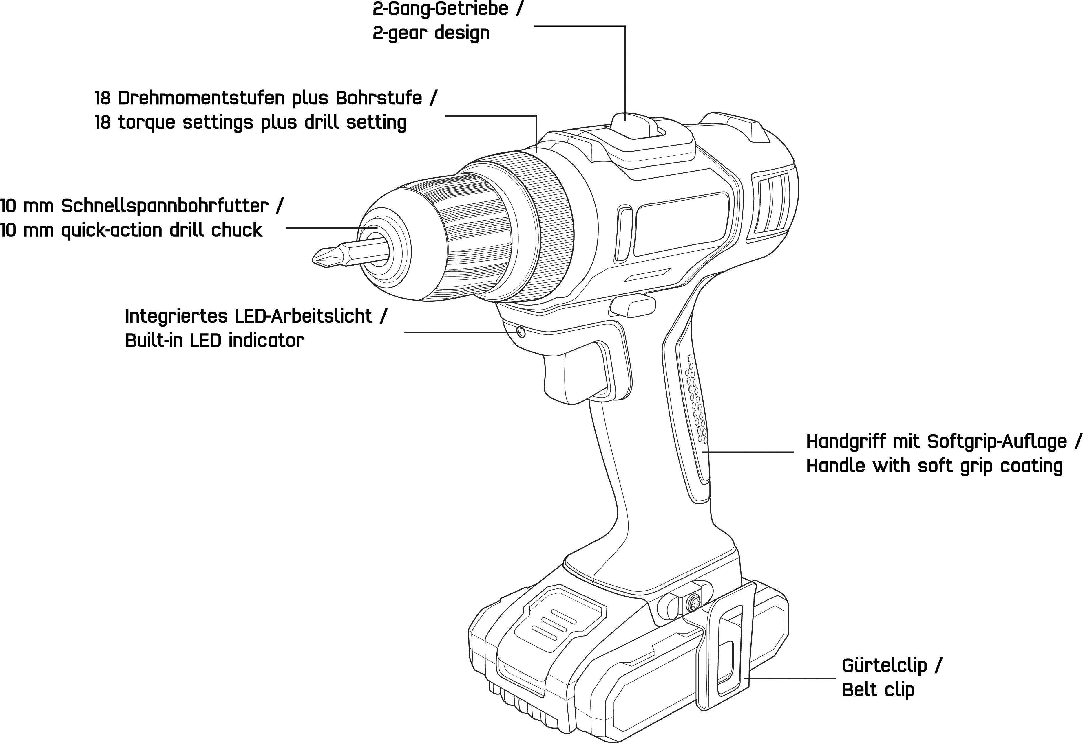 TOOLCRAFT DD 14.4 1414013 Akku-Bohrschrauber 14.4V 1.5Ah Li-Ion inkl. Akku, inkl. Koffer