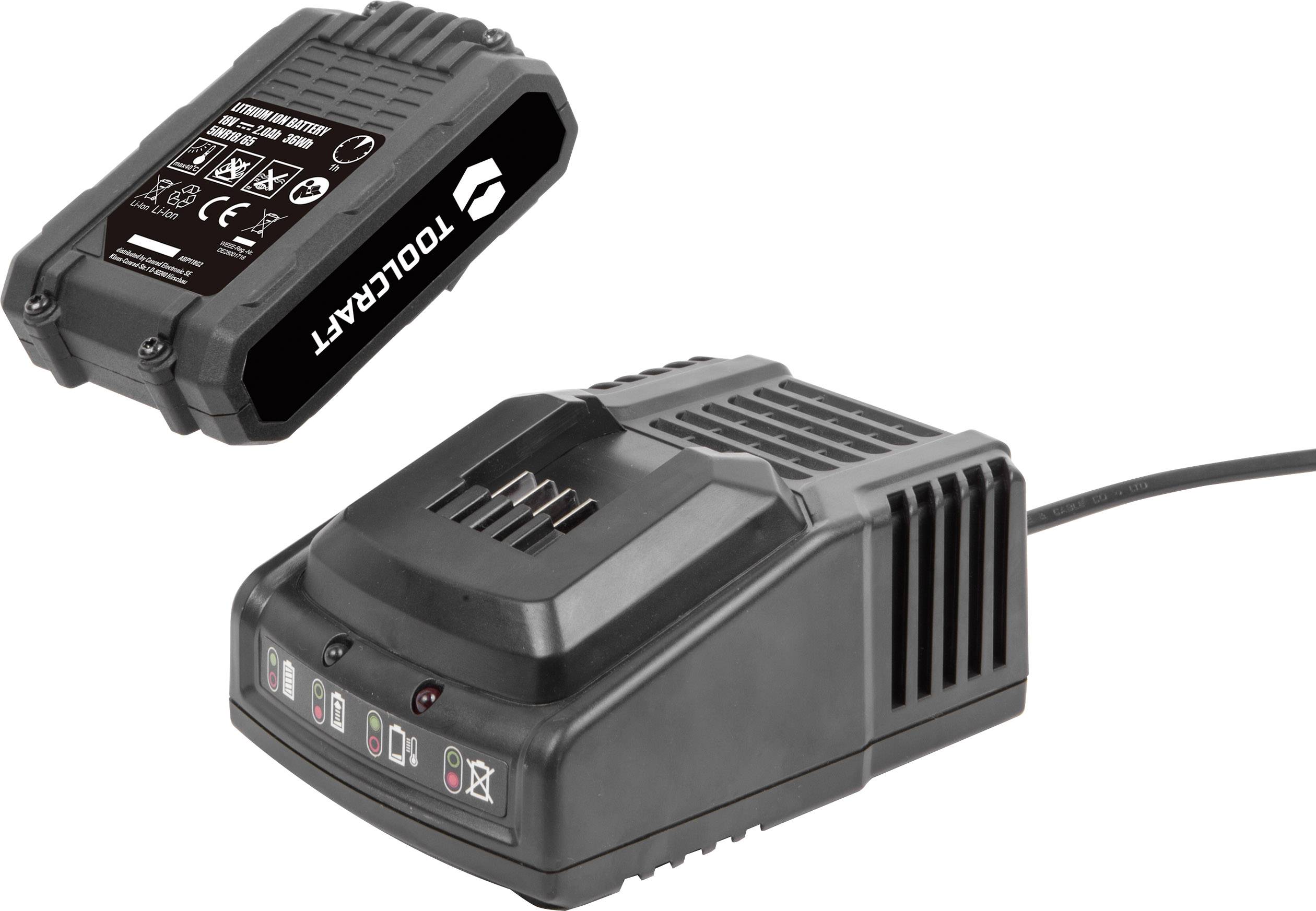 TOOLCRAFT DD 18 Akku-Bohrschrauber 18V 2Ah Li-Ion inkl. Akku, inkl. Koffer