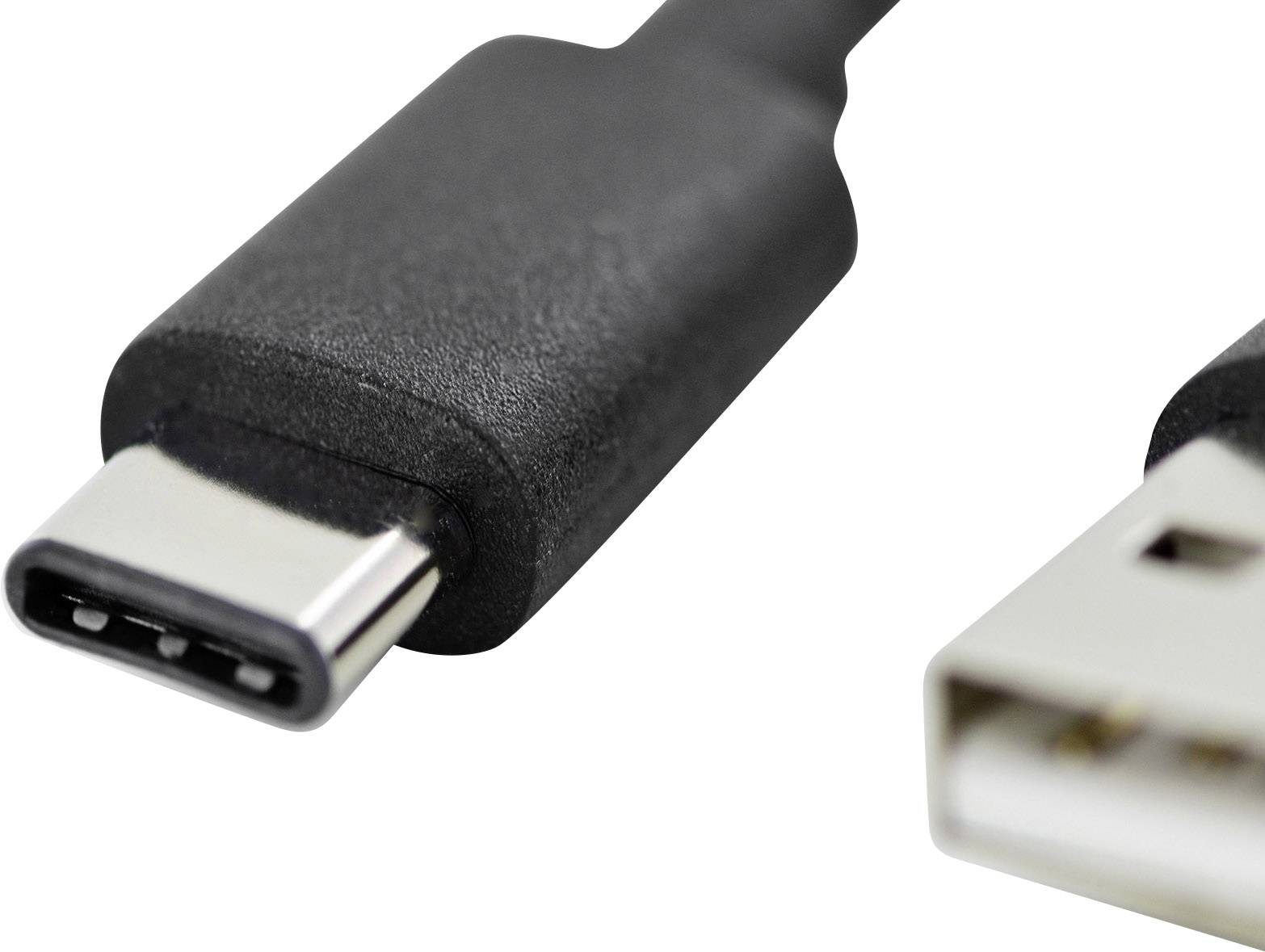 Digitus USB 2.0 Anschlusskabel [1x USB-C™ Stecker - 1x USB 2.0 Stecker A] 1.80m Schwarz