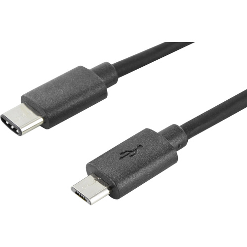 Digitus USB 2.0 Anschlusskabel [1x USB-C™ Stecker - 1x USB 2.0 Stecker Micro-B] 1.80 m Schwarz