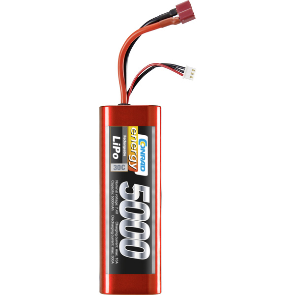 Pack de batterie (LiPo) 7.4 V 5000 mAh energy 1414160 30 C hardcase stick fiche T femelle