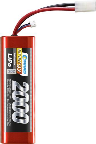 Modellbau-Akkupack (LiPo) 7.4V 2000 mAh Zellen-Zahl: 2 20 C Stick Hardcase Tamiya-Stecker