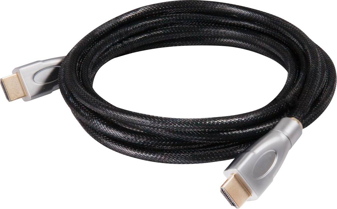 Club3D HDMI Anschlusskabel HDMI-A Stecker, HDMI-A Stecker 3.00m Schwarz CAC-1310 gesleeved HDMI-Kabel