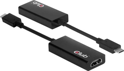 Club3D USB / HDMI Adapter [1x USB-C™ Stecker - 1x HDMI-Buchse] Schwarz 15.00cm