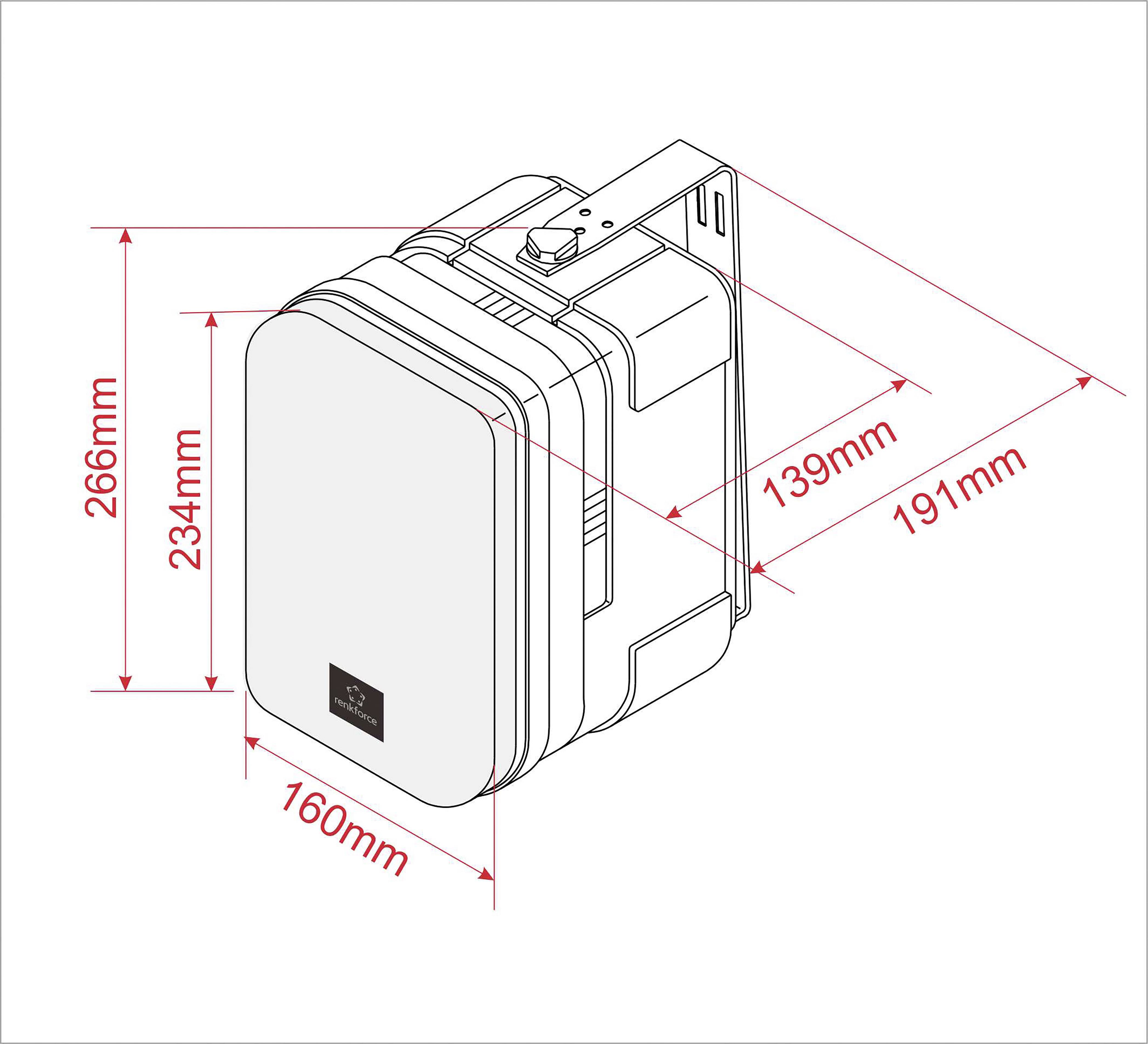 Renkforce Control 250 Außenlautsprecher 30W IP54 Schwarz 1 Paar