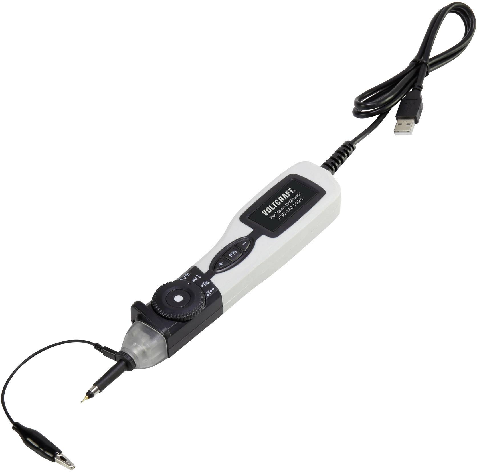 VOLTCRAFT PSO-120 USB-Oszilloskop 20MHz 1-Kanal 96 MSa/s 1 Mpts 8 Bit Digital-Speicher (DSO), Spectrum-Analyser 1St.