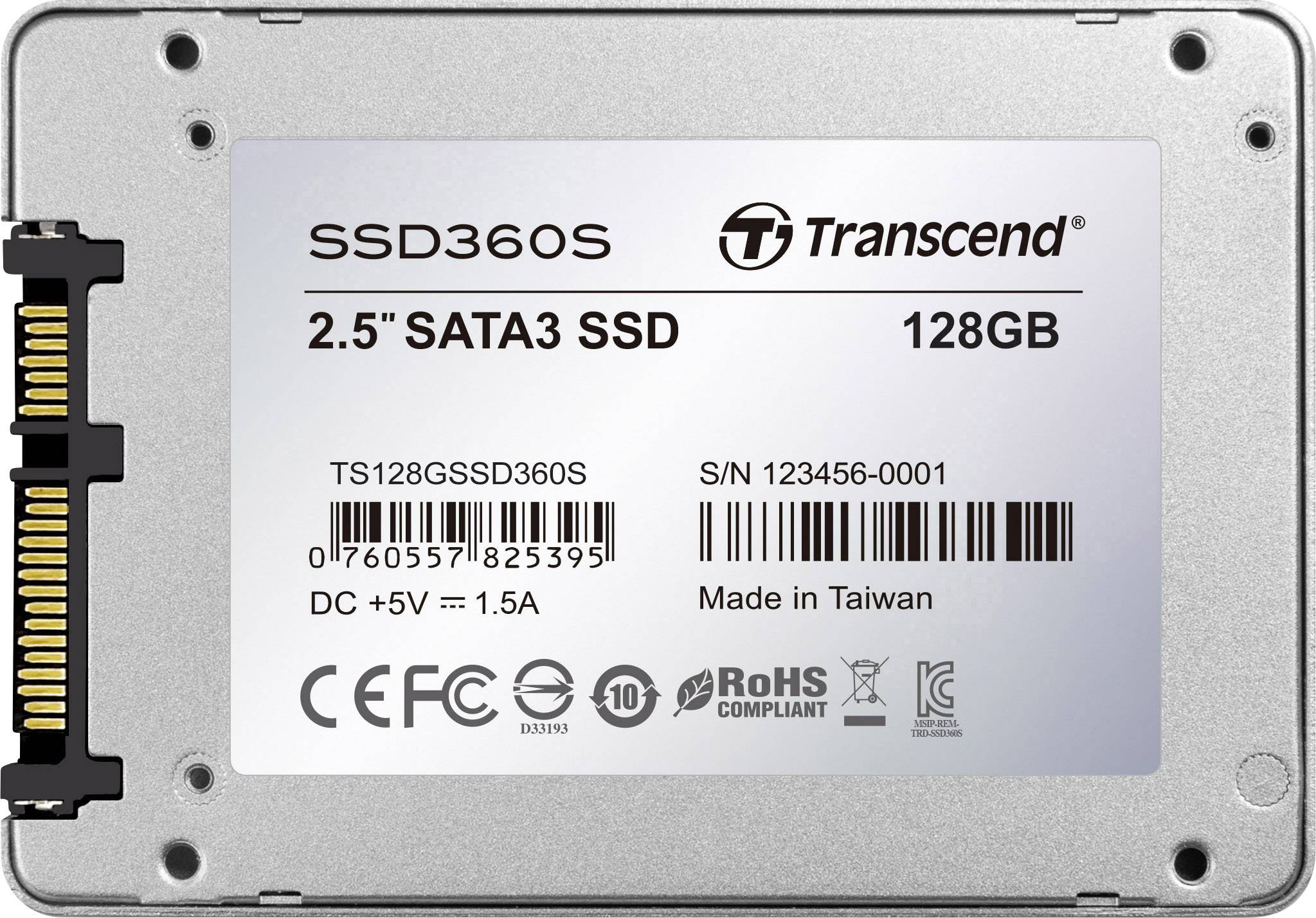 Transcend SSD360S 128 GB Interne SATA SSD 6.35 cm (2.5 Zoll) SATA 6 Gb/s Retail TS128GSSD360S