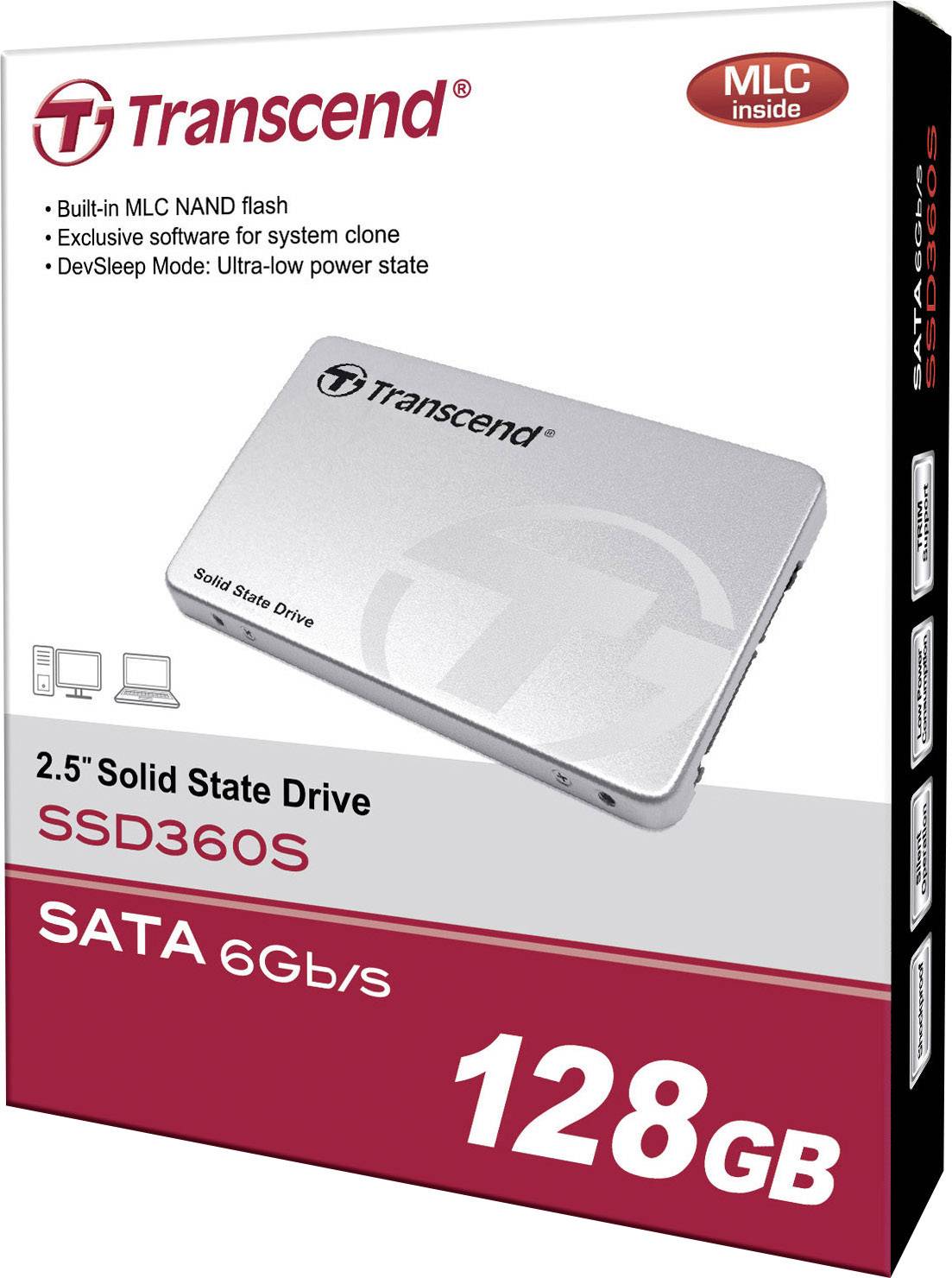 Transcend SSD360S Interne SSD 6.35cm (2.5 Zoll) 128GB Retail TS128GSSD360S SATA III
