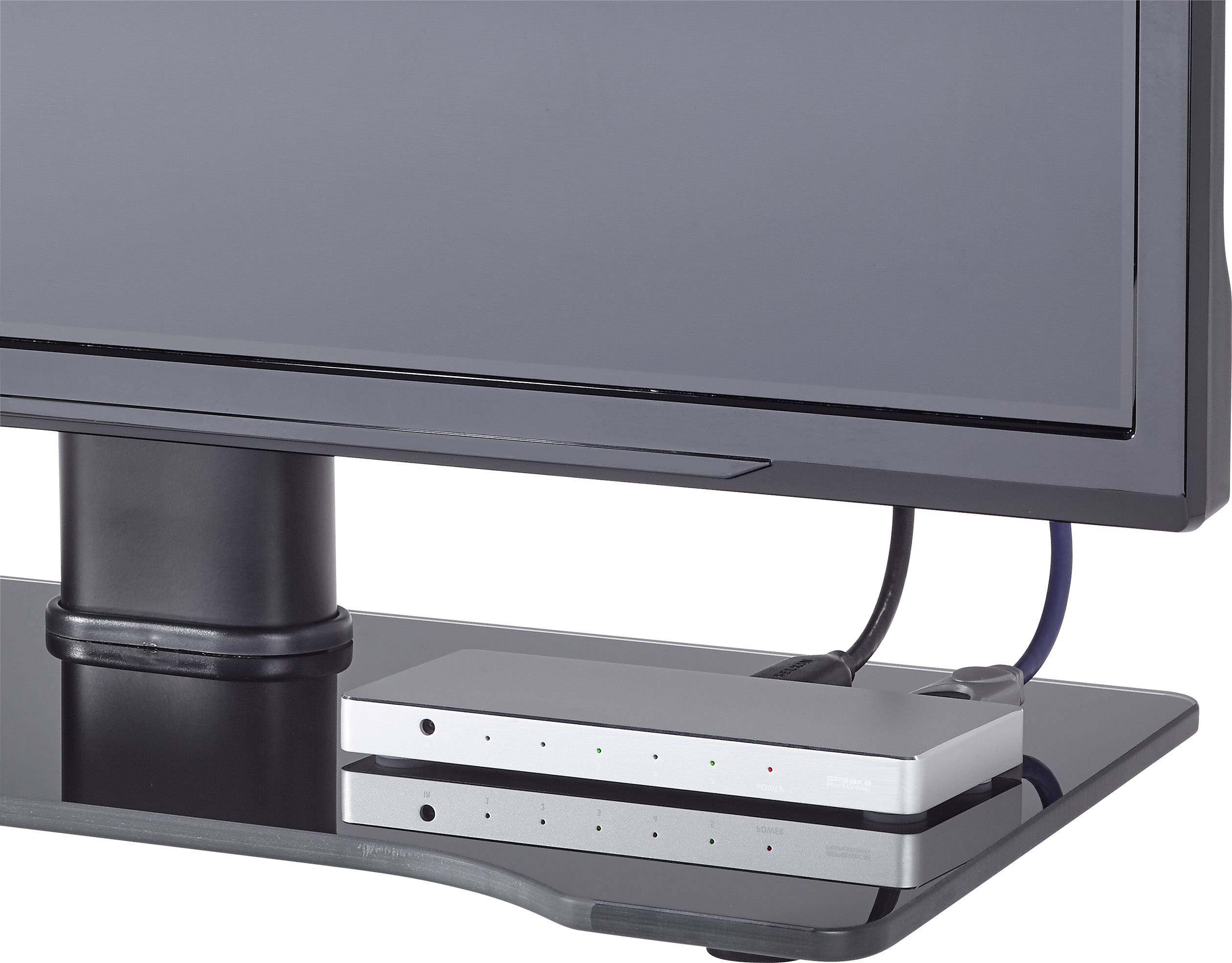 SpeaKa Professional 5 Port HDMI-Switch mit Aluminiumgehäuse, mit Fernbedienung, Ultra HD-fähig 3840 x 2160 Pixel