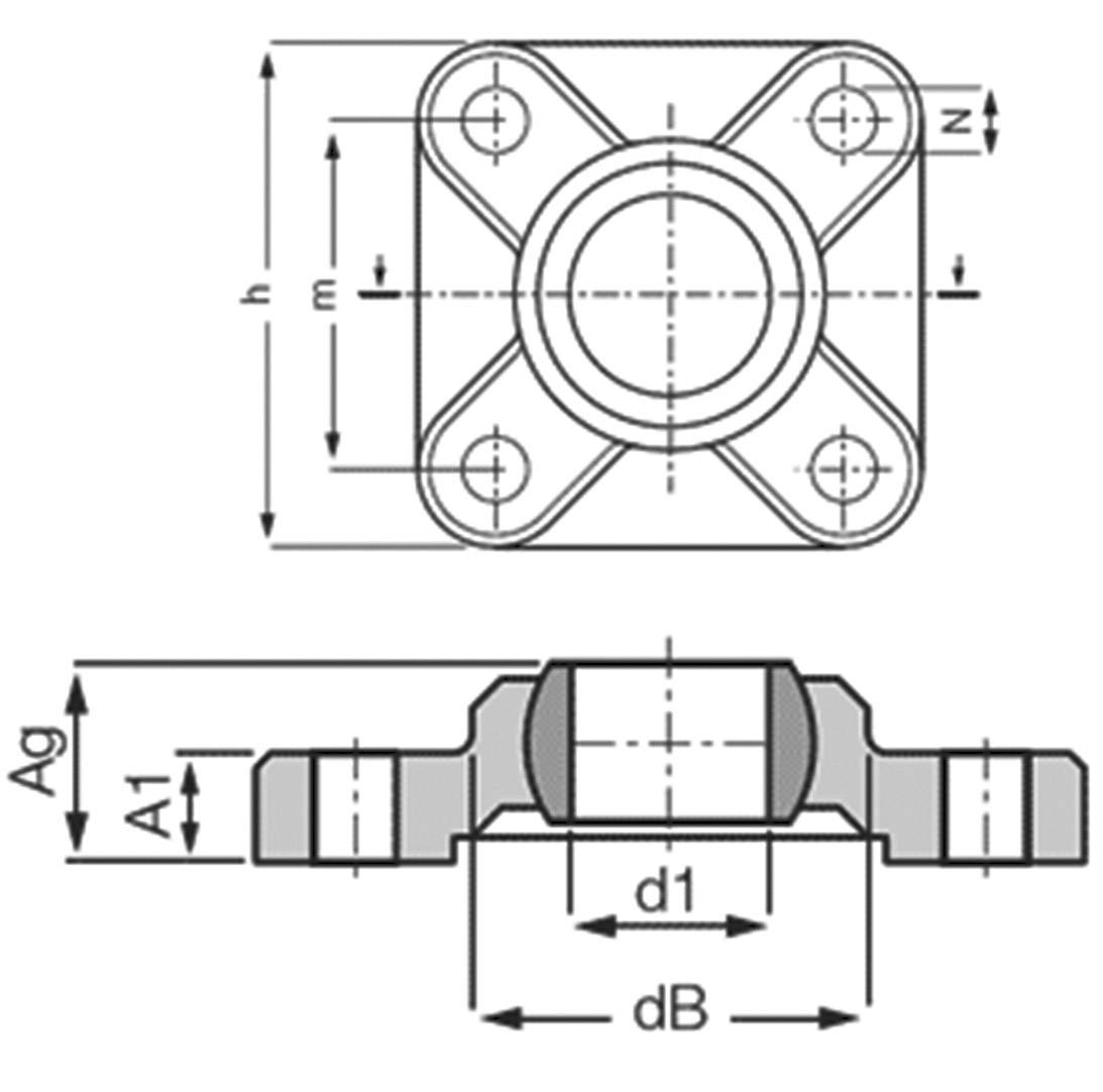 Igus EFSM-04 Gleitflanschlager Bohrungs-Ø 4mm Lochabstand 17mm