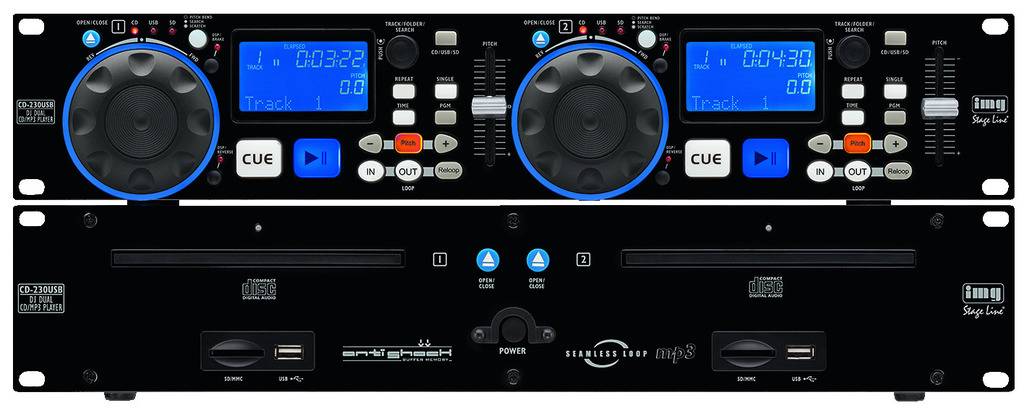 IMG STAGELINE CD-230USB DJ Doppel CD MP3 Player
