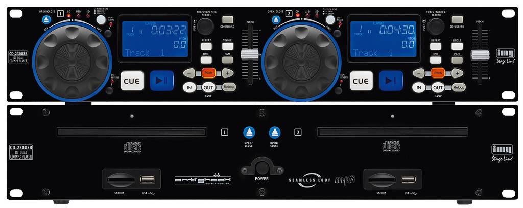 IMG STAGELINE CD-230USB DJ Doppel CD MP3 Player