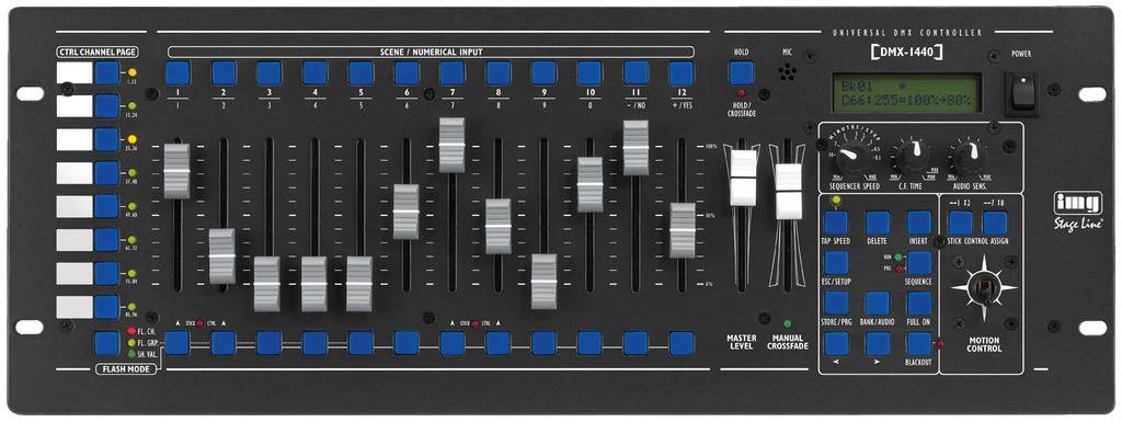 IMG STAGELINE DMX-1440 DMX Controller Musiksteuerung, 19 Zoll-Bauform