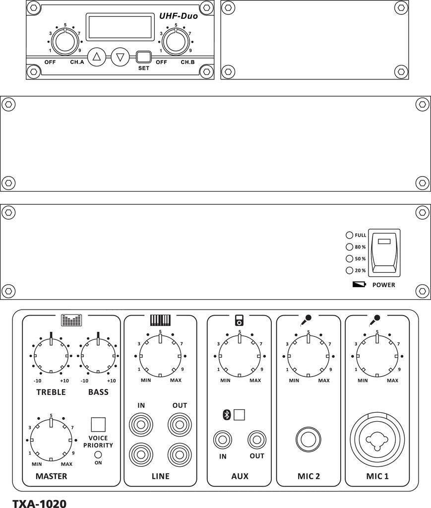 Monacor TXA-1020 Mobiler Lautsprecher, Mobiler PA Lautsprecher 25cm 10 Zoll akkubetrieben, netzbetrieben 1St.