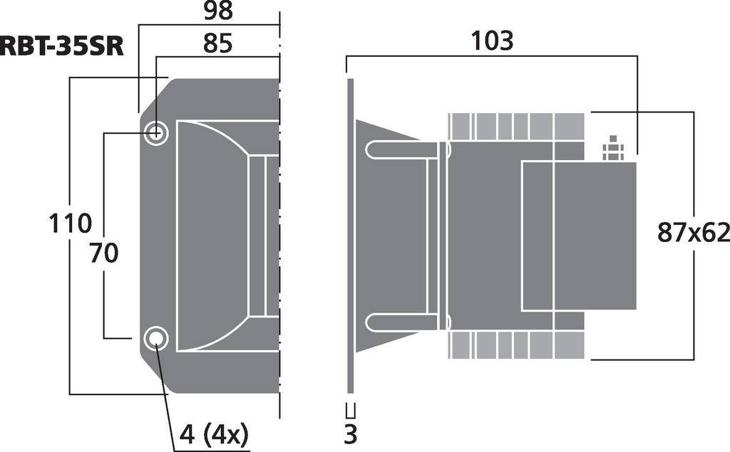 Monacor RBT-35SR Hochton-Bändchen 12W 7Ω