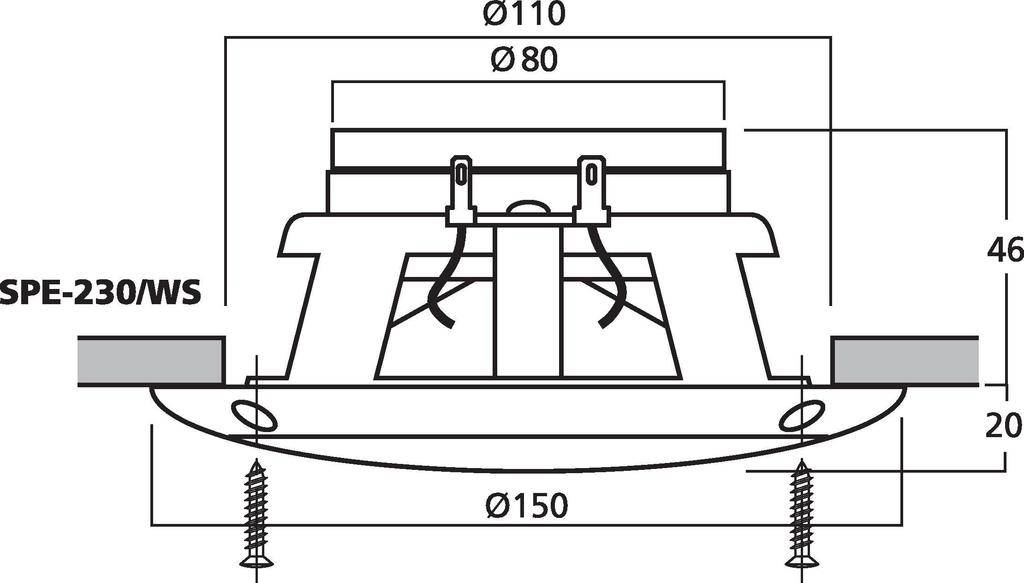 Monacor SPE-230BT Einbaulautsprecher Weiß 1 Paar