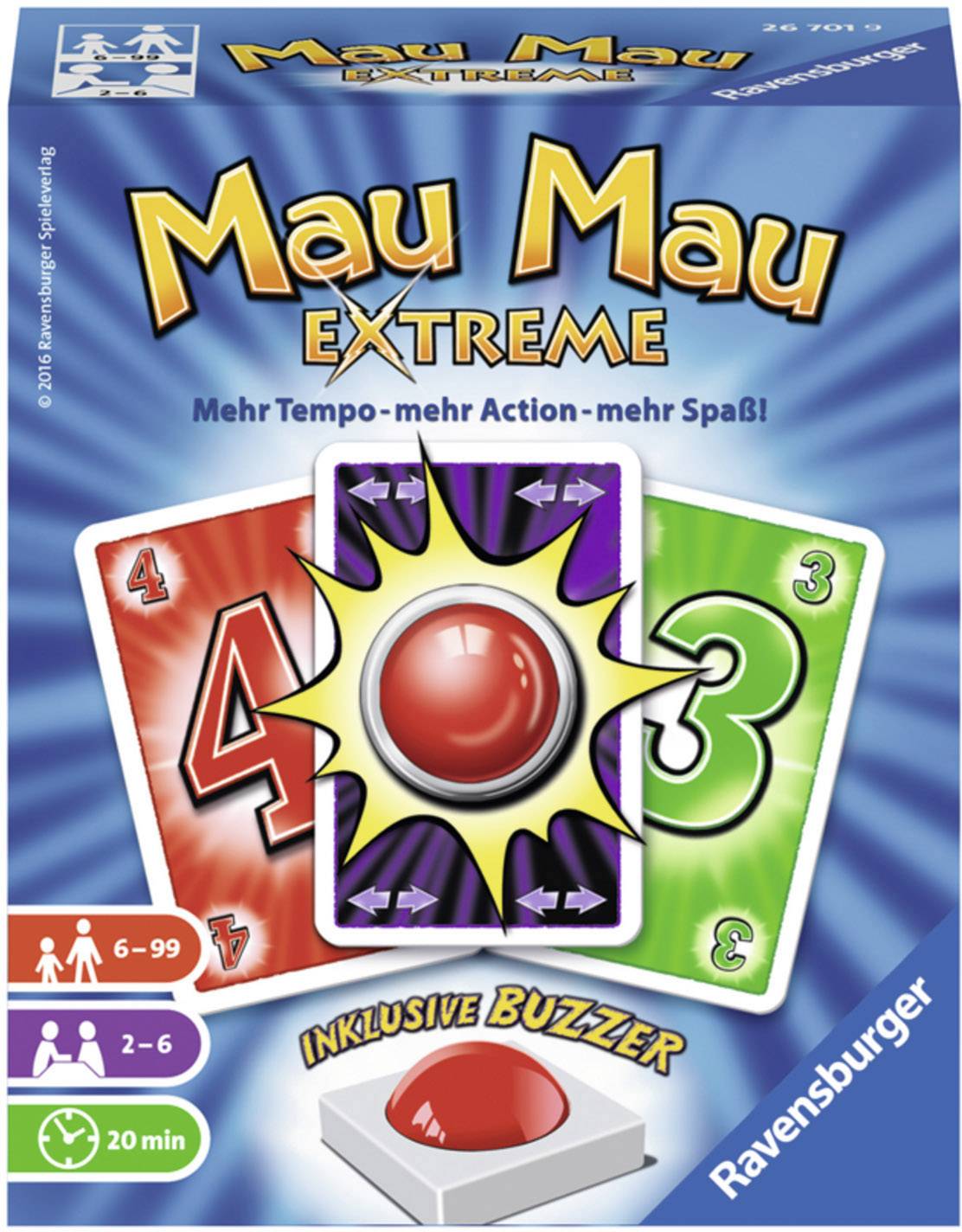Ravensburger Mau Mau Extreme 26701 Anzahl Spieler (max.): 6