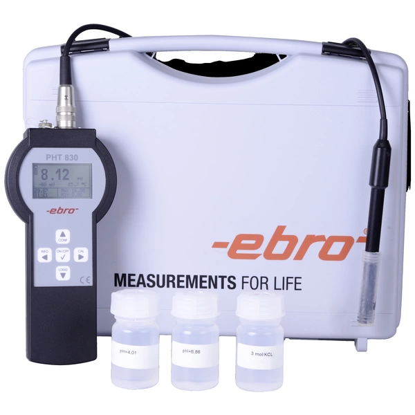 Ebro PHT 830 Set 1 pH Meter Set mit robuster Kunststoffelektrode ideal für Feldeinsatz im Ebro PHT 830 Set 1 pH Meter Set mit robuster Kunststoffelektrode ideal für Feldeinsatz im