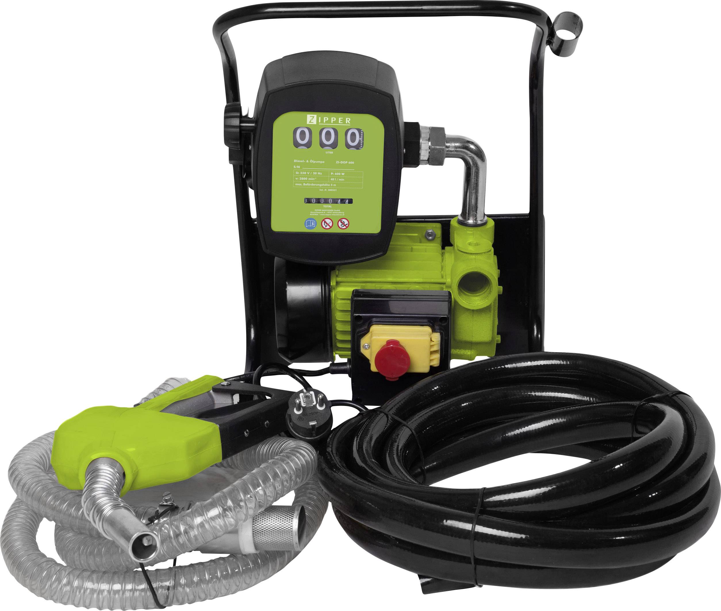 Zipper ZI-DOP600 ZI-DOP600 Elektrische Diesel- und Heizölpumpe 230V 2400 l/h mit Schutzkontaktstecker, mit Zählwerk