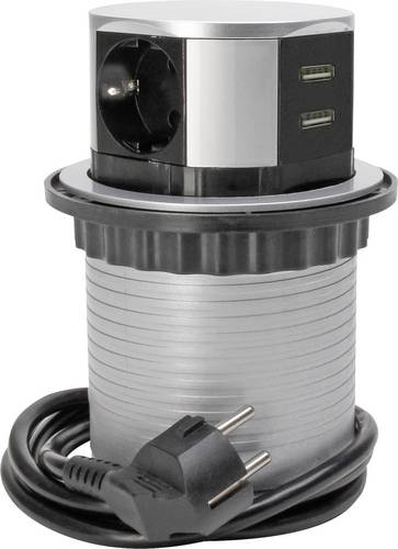 Kopp 229005011 Steckdosenturm 3fach Silber Schutzkontakt 1 St.