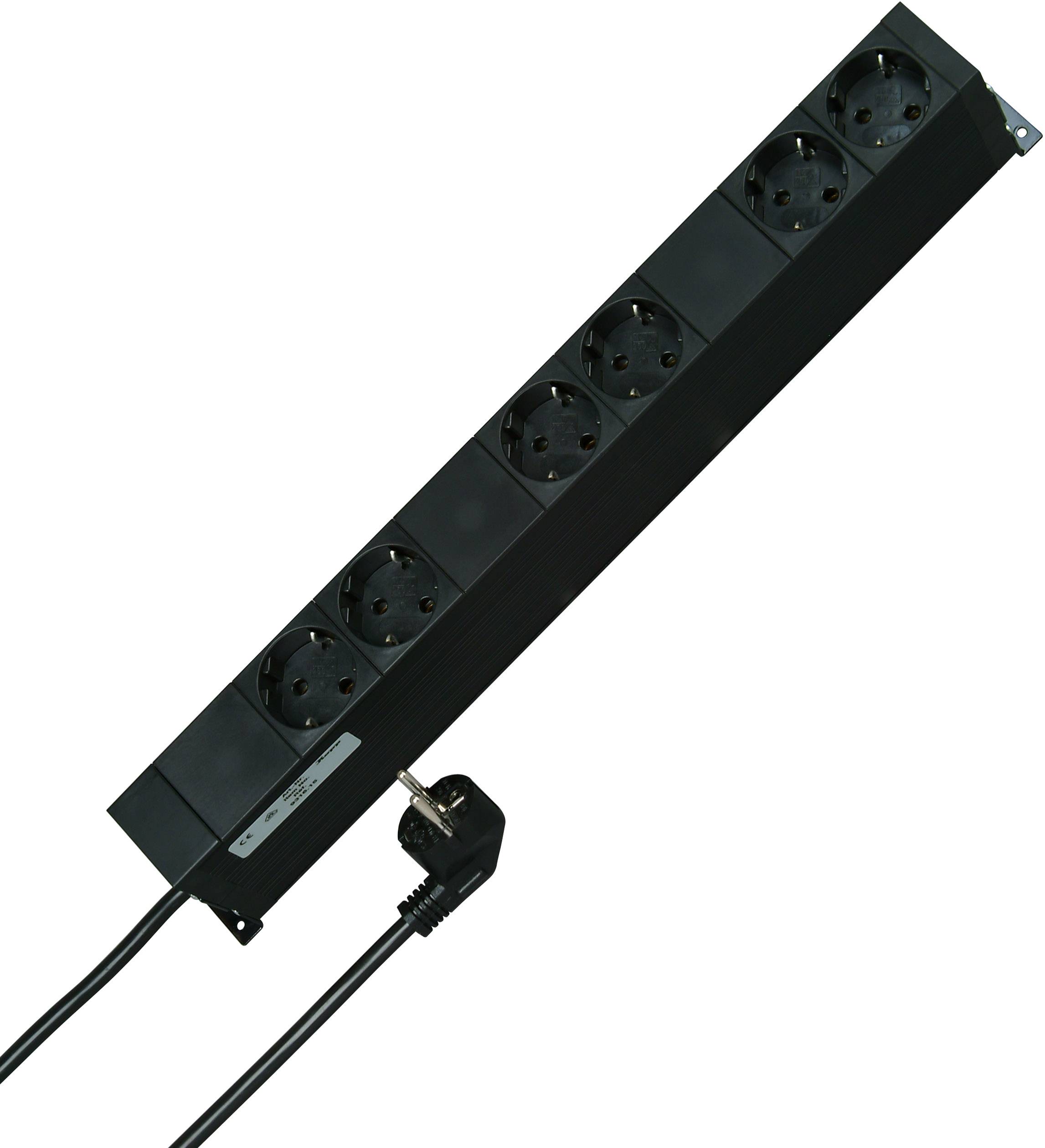 Kopp 931615016 Steckdosenleiste 19 Zoll 6fach Schwarz Schutzkontakt 1 St.
