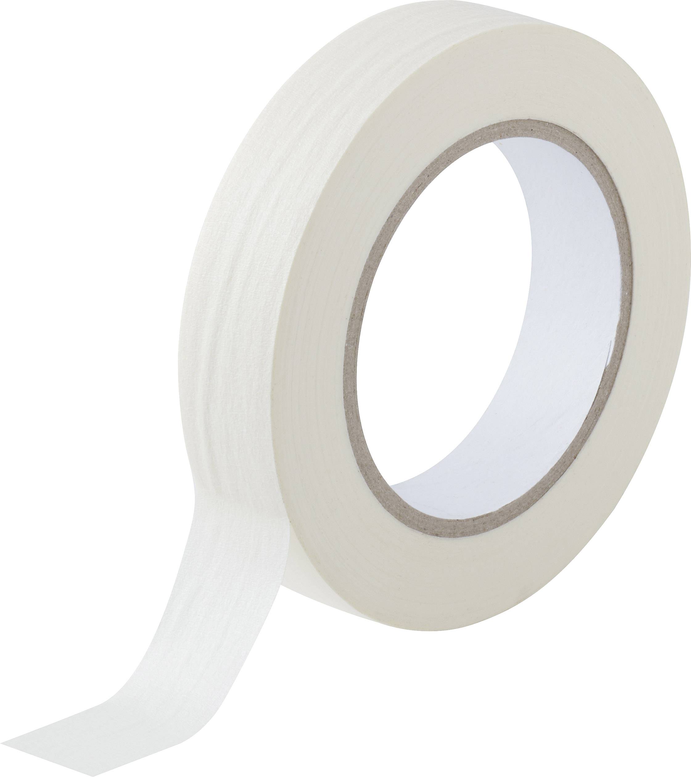 Eine Rolle weißes Klebeband mit einer teilweise abgerollten Bahn, geeignet für Büro- oder Bastelarbeiten.