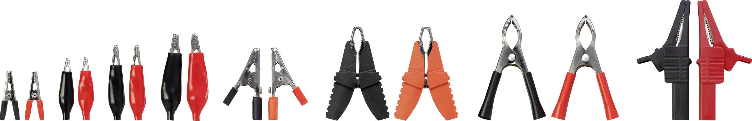 VOLTCRAFT 1417395 Krokodilklemmen-Set Schwarz, Rot Länge: 230mm 42St.