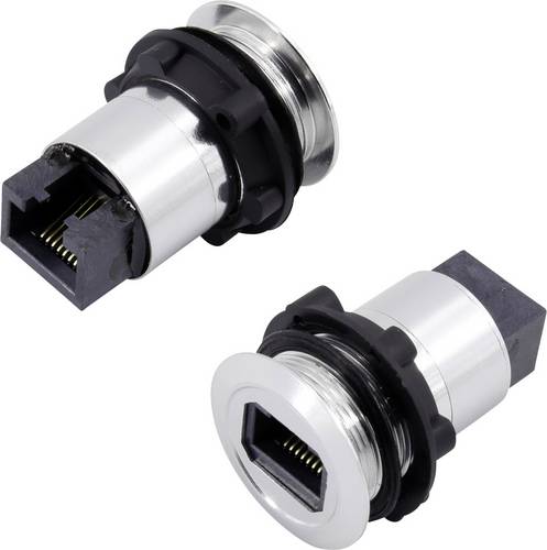 TRU Components RJ45-02 RJ-Einbaubuchse RJ45 CAT5 8/8 1417396 Buchse, Einbau Silber 1 St.