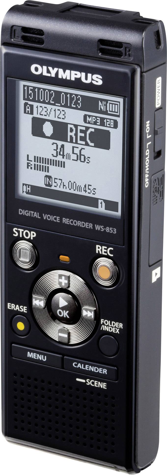 Olympus WS-853 Digitales Diktiergerät Aufzeichnungsdauer (max.) 2080 h Schwarz