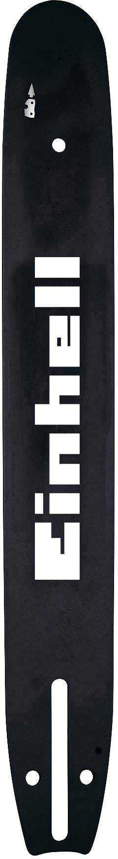 Schwarze Schiene einer Kettensäge mit dem weißen Schriftzug 'Einhell'.