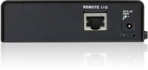 Ein schwarzes elektronisches Gerät mit Ethernet-Anschluss, beschriftet mit 'REMOTE I/O', und DC 5.3V Stromanschluss.