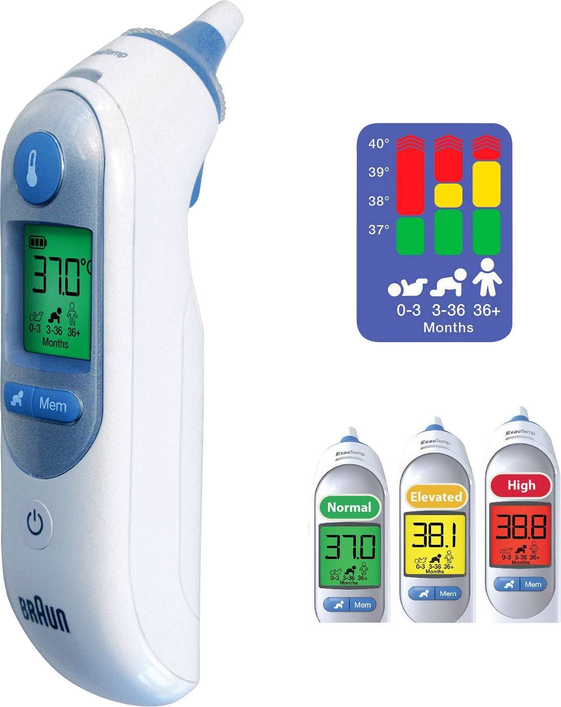Braun IRT 6520 Thermoscan 7 Infrarot Fieberthermometer Vorgewärmte Meßspitze