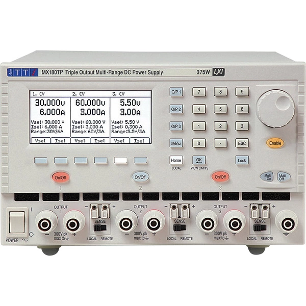 Aim TTi MX180TP Labornetzgerät, einstellbar 0 - 60V 0 - 3A 18 W, 180W Anzahl Ausgänge 3 x Aim TTi MX180TP Labornetzgerät, einstellbar 0 - 60V 0 - 3A 18 W, 180W Anzahl Ausgänge 3 x