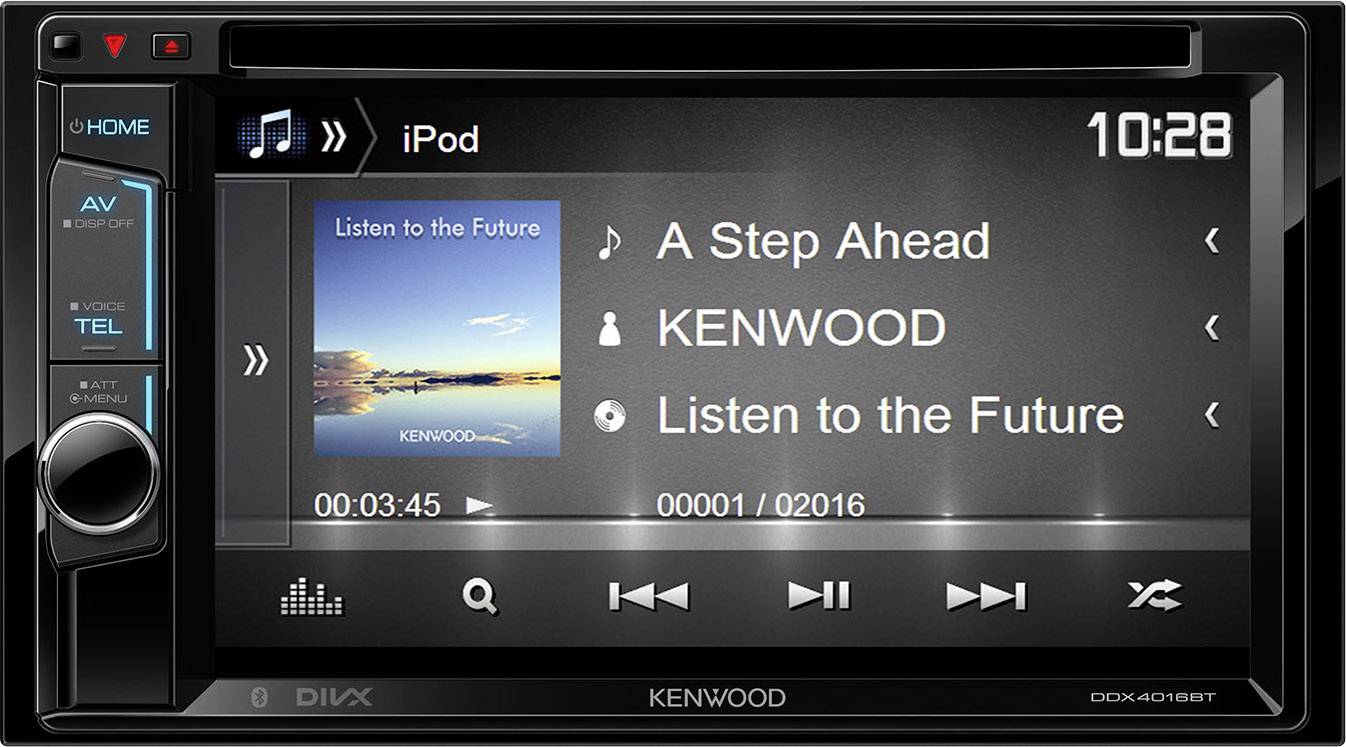 Kenwood DDX4016BT Doppel-DIN Moniceiver Anschluss für Rückfahrkamera, Anschluss für Lenkradfernbedienung, Bluetooth®-Freisprecheinrichtung