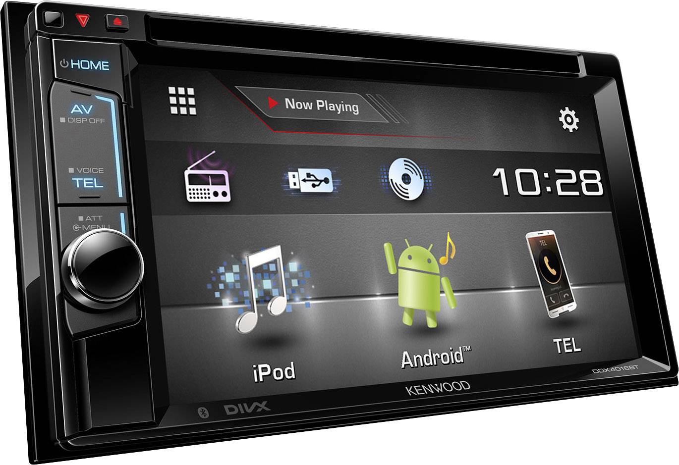 Kenwood DDX4016BT Doppel-DIN Moniceiver Anschluss für Rückfahrkamera, Anschluss für Lenkradfernbedienung, Bluetooth®-Freisprecheinrichtung