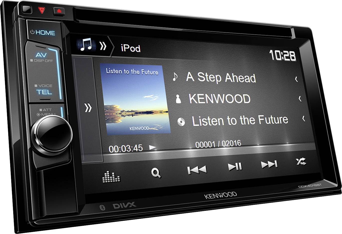 Kenwood DDX4016BT Doppel-DIN Moniceiver Anschluss für Rückfahrkamera, Anschluss für Lenkradfernbedienung, Bluetooth®-Freisprecheinrichtung