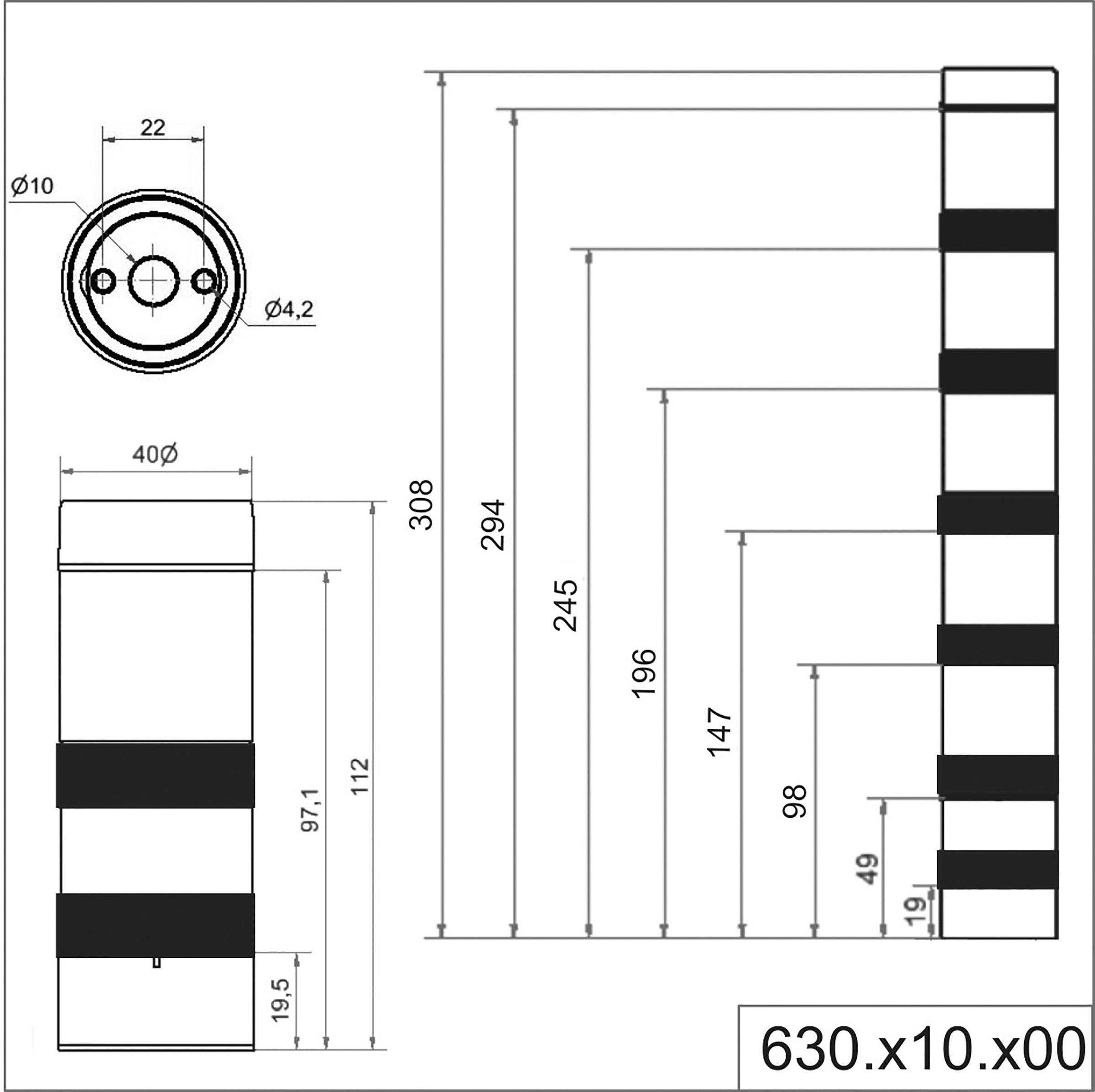 Werma Signaltechnik KombiSIGN 40 Signalgeber Rohradapter Passend für Serie (Signaltechnik) KombiSig