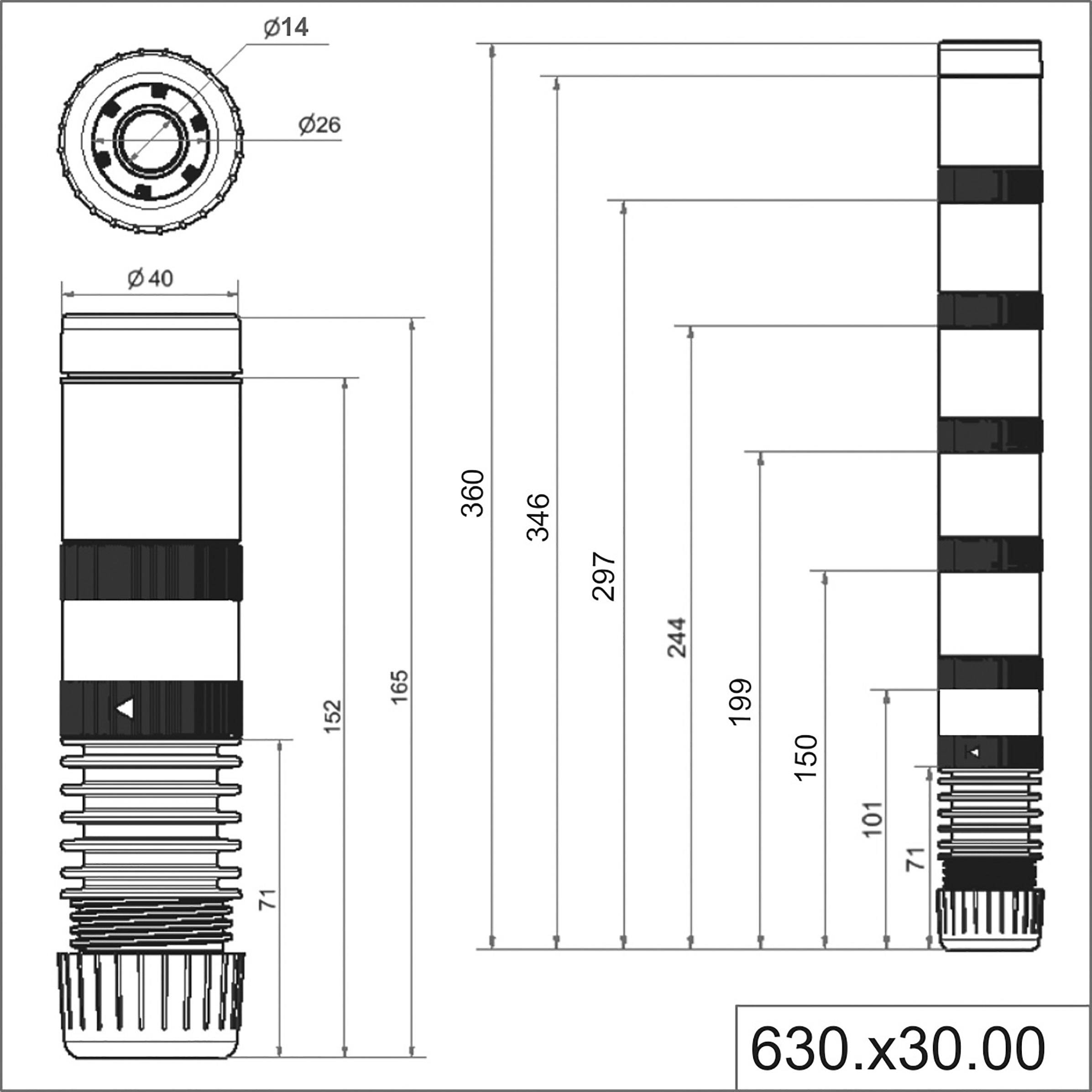 Werma Signaltechnik KombiSIGN 40 Signalgeber Rohradapter Passend für Serie (Signaltechnik) KombiSign 40