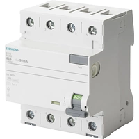 Siemens 5SV33446 FI-Schutzschalter A 4polig 40A 0.03A 400V Siemens 5SV33446 FI-Schutzschalter A 4polig 40A 0.03A 400V