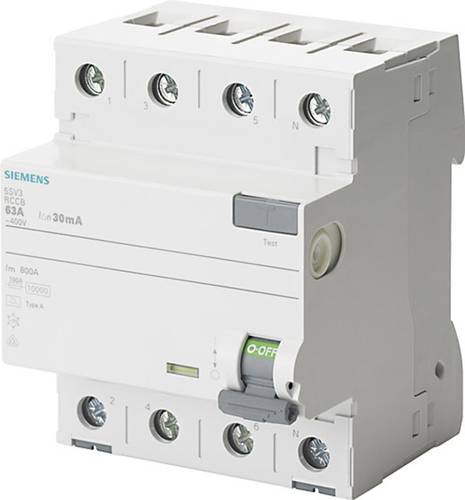 Siemens 5SV3346-6  FI-Schutzschalter     4polig 63 A 0.03 A 400 V