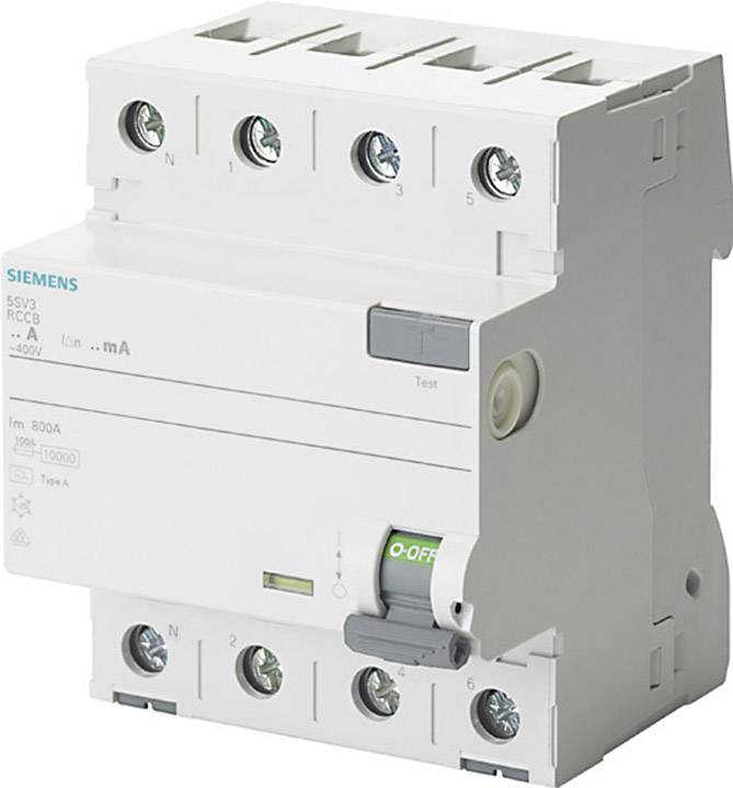 Ein weißer Fehlerstrom-Schutzschalter mit Kippschalter in der Position 'OFF', geeignet für den Einsatz in elektrischen Systemen.