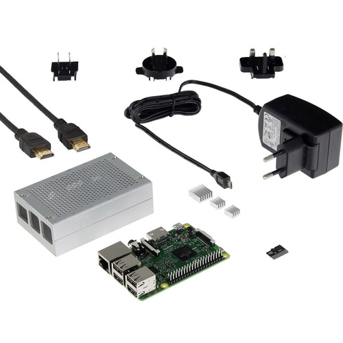 Raspberry Pi® 3 B Mediacenter-Set 1GB 4 x 1.2GHz inkl. Netzeil, inkl. Gehäuse, inkl. Noobs OS, inkl. HDMI-Kabel, inkl. Kühlkörper