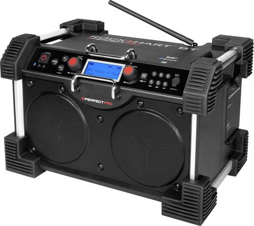 PerfectPro DAB+ Baustellenradio Rockhart BT AUX, Bluetooth® Akku-Ladefunktion