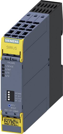 'Siemens SIRIUS Failsafe Modul', ein industrielles Sicherheitsmodul mit mehreren Anschlüssen und Bedienelementen zur Steuerung von Sicherheitsfunktionen.