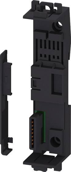 Eine schwarze elektrische Steckverbindung in auseinandergebautem Zustand, bestehend aus mehreren modularen Komponenten.