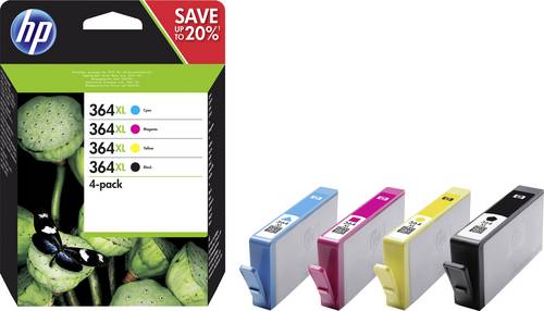 HP 364 XL Tintenpatrone Original Kombi-Pack Schwarz, Cyan, Magenta, Gelb N9J74AE Druckerpatronen Kom