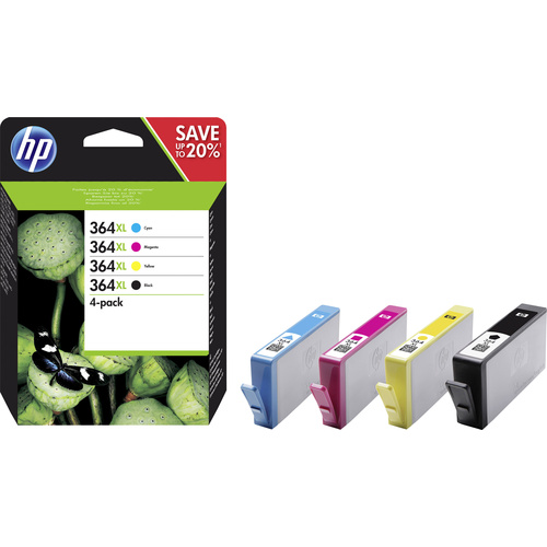 HP 364 XL Cartouche d'encre d'origine pack bundle noir, cyan, magenta, jaune N9J74AE Pack de cartouches d'imprimante