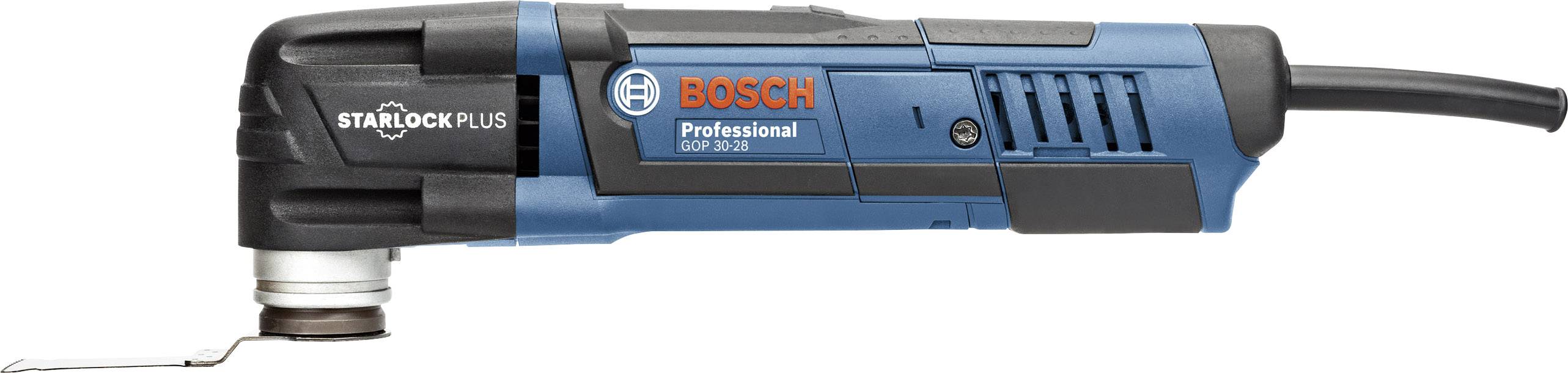 Elektrowerkzeug: Bosch Professional Multifunktionswerkzeug mit Starlock Plus System, seitliche Ansicht, blau-schwarz, für flexible Anwendung.