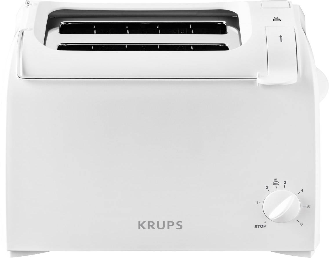 Krups KH1511 Toaster mit eingebautem Brötchenaufsatz Weiß
