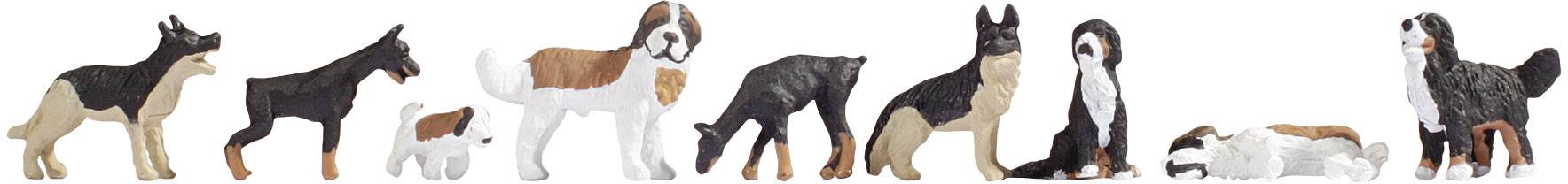 NOCH H0 Hunde Bemalt, Sitzend, Stehend